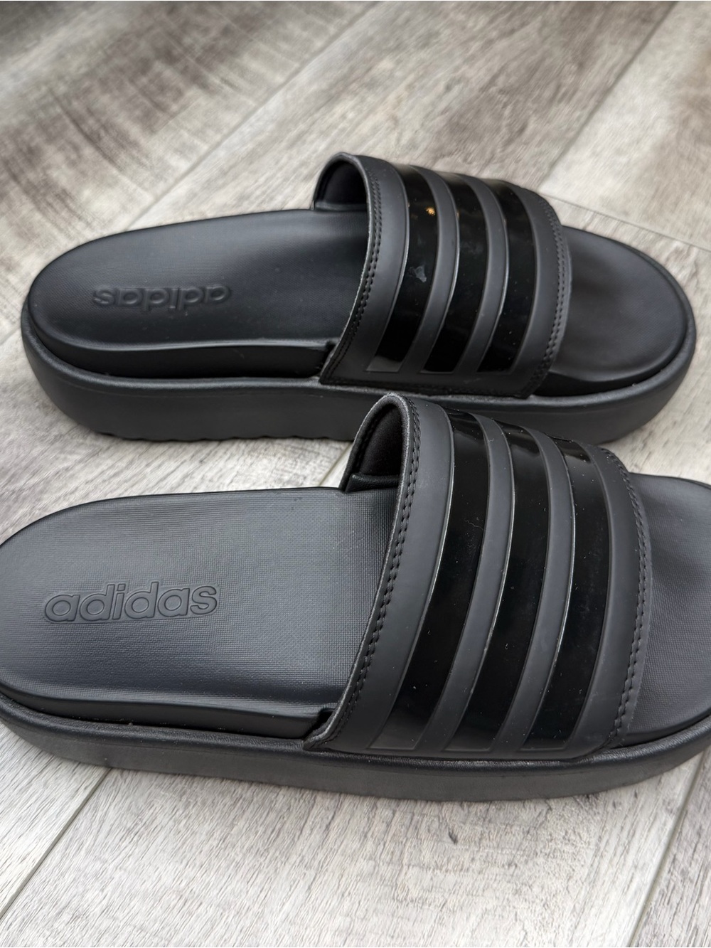 adidas Women’s Black Platform Slide Sandals
